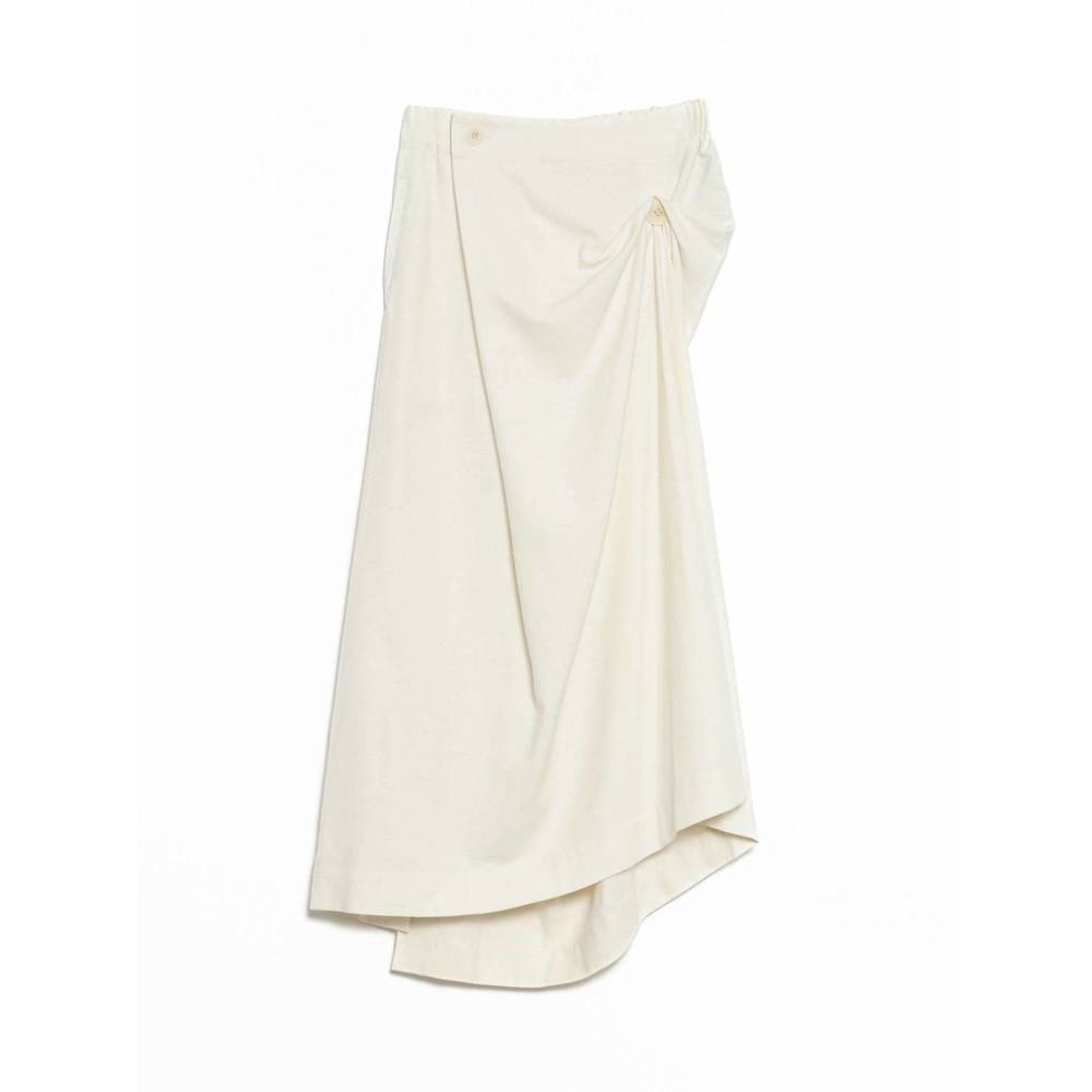NEW ISSEY MIYAKE rustic silk skirt in ivory